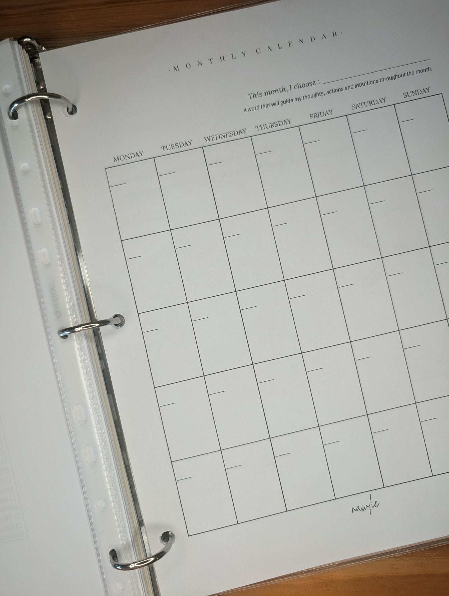 Calendrier mensuel, recto-verso
