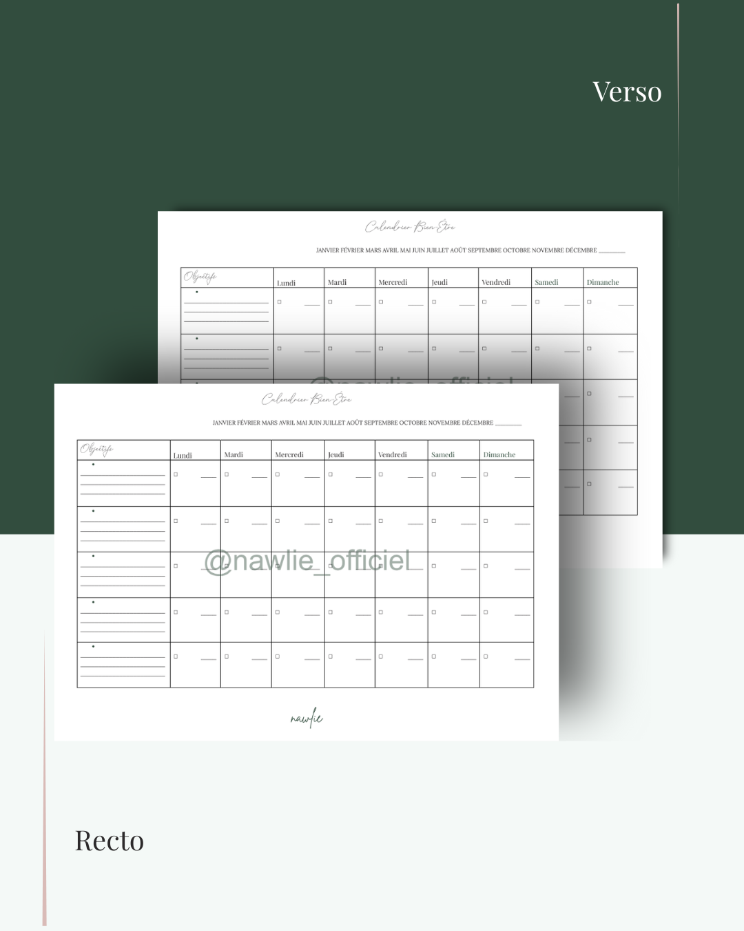 Calendrier Bien-Être Vierge