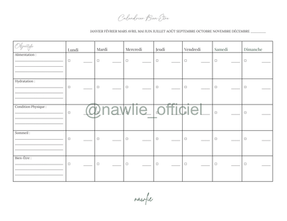 Wellness Calendar