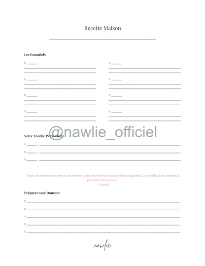 Homemade Recipe Sheet