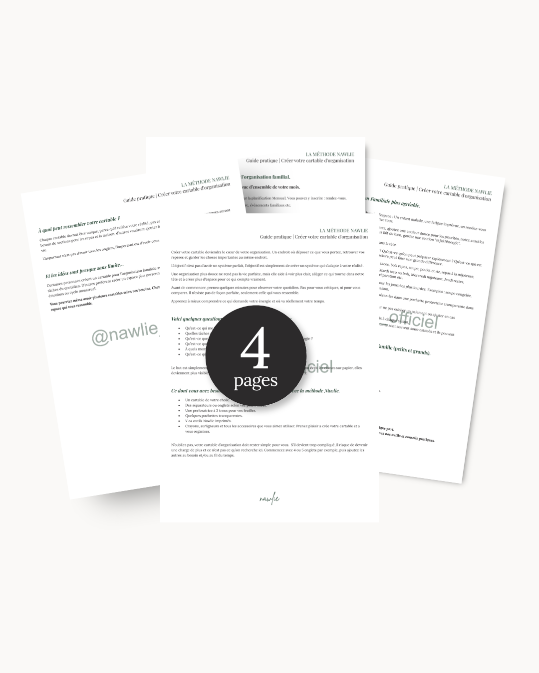 THE NAWLIE METHOD Practical Guide - Create your organizational binder