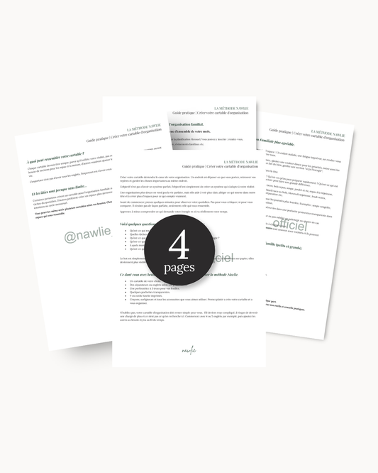THE NAWLIE METHOD Practical Guide - Create your organizational binder