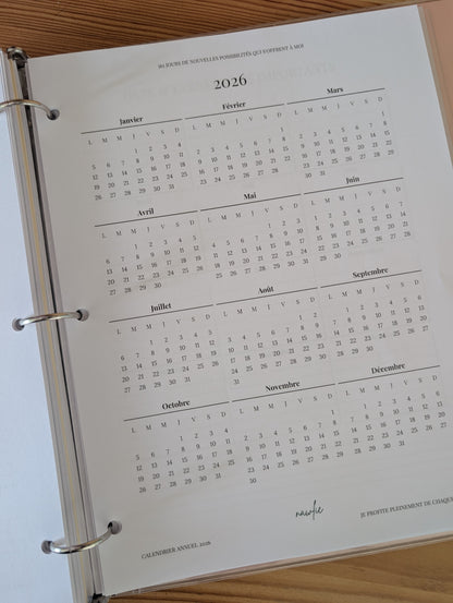 Calendrier annuel 2026