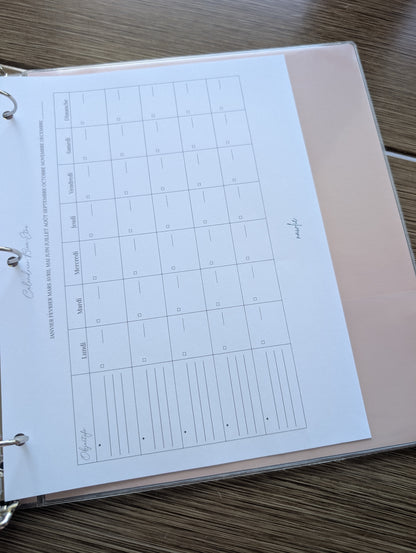 Calendrier bien-être vierge